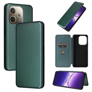 For OPPO A5 Pro 5G Global Carbon Fiber Texture Flip Leather Phone Case(Green)