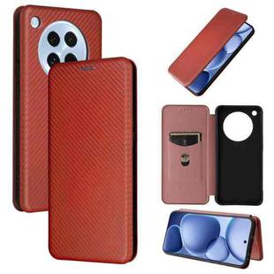 For OPPO Find X8s 5G Carbon Fiber Texture Flip Leather Phone Case(Brown)