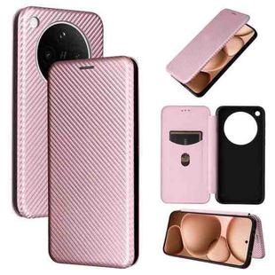 For OPPO Find X8s+ 5G Carbon Fiber Texture Flip Leather Phone Case(Pink)