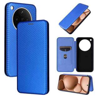 For OPPO Find X8s+ 5G Carbon Fiber Texture Flip Leather Phone Case(Blue)