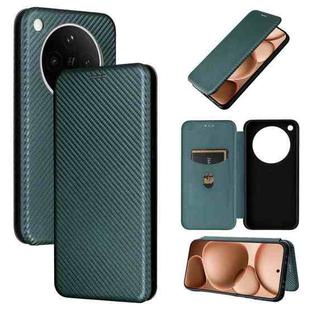 For OPPO Find X8s+ 5G Carbon Fiber Texture Flip Leather Phone Case(Green)