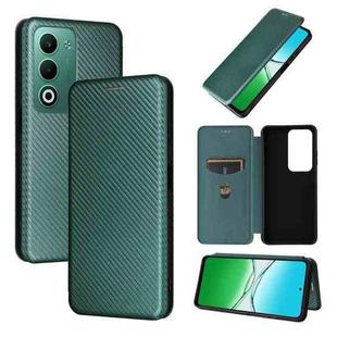 For OPPO A5 5G / 4G Global Carbon Fiber Texture Flip Leather Phone Case(Green)