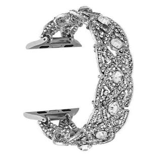 Diamonds Twist Metal Watch Band For Apple Watch SE 2022 44mm(Silver)