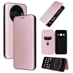 For Sharp Aquos R8 Pro Carbon Fiber Texture Flip Leather Phone Case(Pink)