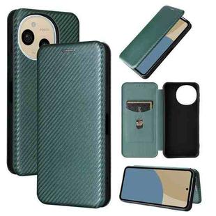 For Sharp Aquos Sense9 Carbon Fiber Texture Flip Leather Phone Case(Green)