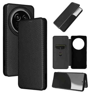 For Sharp Aquos R9 Pro Carbon Fiber Texture Flip Leather Phone Case(Black)