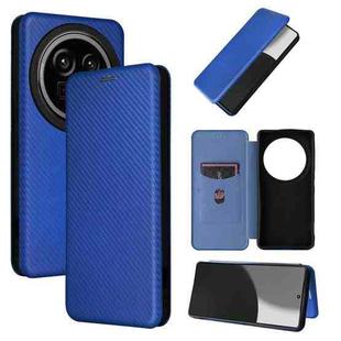 For Sharp Aquos R9 Pro Carbon Fiber Texture Flip Leather Phone Case(Blue)