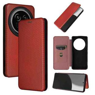 For Sharp Aquos R9 Pro Carbon Fiber Texture Flip Leather Phone Case(Brown)