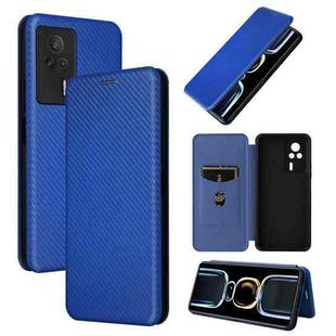 For Xiaomi Redmi K60E Carbon Fiber Texture Flip Leather Phone Case(Blue)