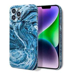For iPhone 11 Pro Max Marble Pattern Phone Case(Navy Blue White)