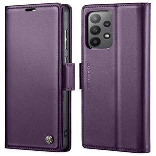 For Samsung Galaxy A33 5G CaseMe 023 Butterfly Buckle Litchi Texture RFID Anti-theft Leather Phone Case(Pearly Purple)