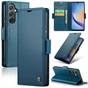 For Samsung Galaxy A34 5G CaseMe 023 Butterfly Buckle Litchi Texture RFID Anti-theft Leather Phone Case(Blue)