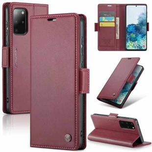 For Samsung Galaxy S20+ CaseMe 023 Butterfly Buckle Litchi Texture RFID Anti-theft Leather Phone Case(Wine Red)