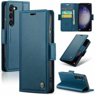 For Samsung Galaxy S23 5G CaseMe 023 Butterfly Buckle Litchi Texture RFID Anti-theft Leather Phone Case(Blue)