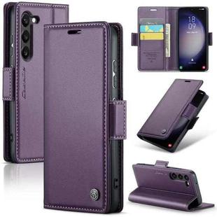 For Samsung Galaxy S23 5G CaseMe 023 Butterfly Buckle Litchi Texture RFID Anti-theft Leather Phone Case(Pearly Purple)