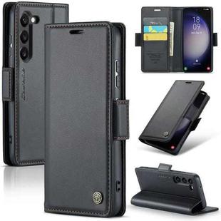 For Samsung Galaxy S23+ 5G CaseMe 023 Butterfly Buckle Litchi Texture RFID Anti-theft Leather Phone Case(Black)