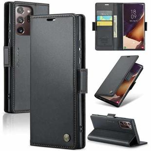 For Samsung Galaxy Note20 Ultra CaseMe 023 Butterfly Buckle Litchi Texture RFID Anti-theft Leather Phone Case(Black)