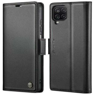 For Samsung Galaxy A12 5G CaseMe 023 Butterfly Buckle Litchi Texture RFID Anti-theft Leather Phone Case(Black)