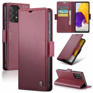 For Samsung Galaxy A72 CaseMe 023 Butterfly Buckle Litchi Texture RFID Anti-theft Leather Phone Case(Wine Red)