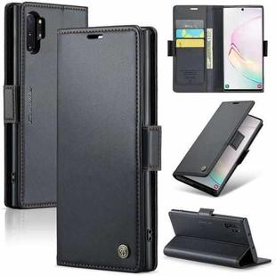 For Samsung Galaxy Note10+ CaseMe 023 Butterfly Buckle Litchi Texture RFID Anti-theft Leather Phone Case(Black)
