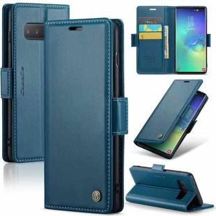 For Samsung Galaxy S10+ CaseMe 023 Butterfly Buckle Litchi Texture RFID Anti-theft Leather Phone Case(Blue)