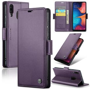 For Samsung Galaxy A20/A30/M10s CaseMe 023 Butterfly Buckle Litchi Texture RFID Anti-theft Leather Phone Case(Pearly Purple)