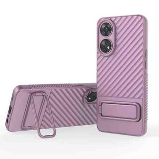 For OPPO Reno8 T 4G Wavy Texture TPU Phone Case with Lens Film(Purple)