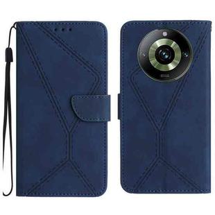 For Realme 11 Pro Stitching Embossed Leather Phone Case(Blue)