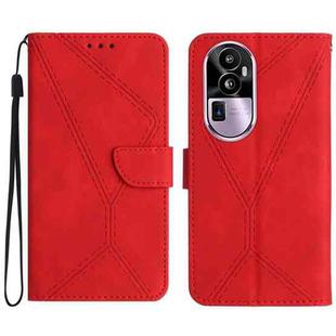 For OPPO Reno10 Pro Stitching Embossed Leather Phone Case(Red)