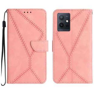 For vivo Y75 5G Global Stitching Embossed Leather Phone Case(Pink)