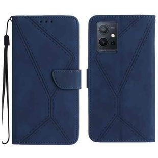 For vivo Y75 5G Global Stitching Embossed Leather Phone Case(Blue)