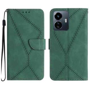 For vivo Y77E 5G Stitching Embossed Leather Phone Case(Green)