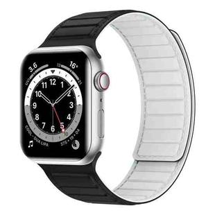 Magnetic Silicone Watch Band For Apple Watch SE 2022 40mm(Black White)