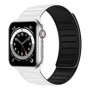 Magnetic Silicone Watch Band For Apple Watch SE 2022 44mm(White Black)