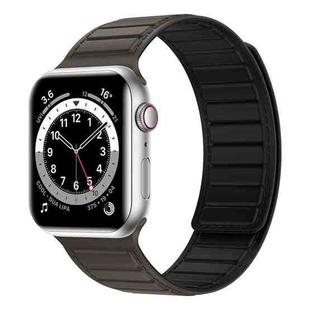 Magnetic Silicone Watch Band For Apple Watch SE 2022 44mm(Brown Black)