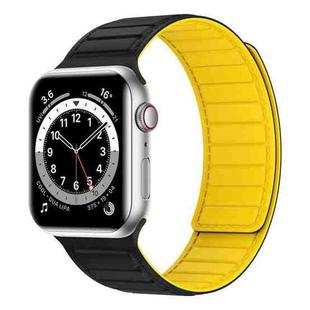 Magnetic Silicone Watch Band For Apple Watch SE 44mm(Black Yellow)