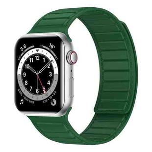 Magnetic Silicone Watch Band For Apple Watch 6 44mm(Army Green)