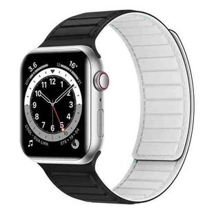 Magnetic Silicone Watch Band For Apple Watch 5 44mm(Black White)