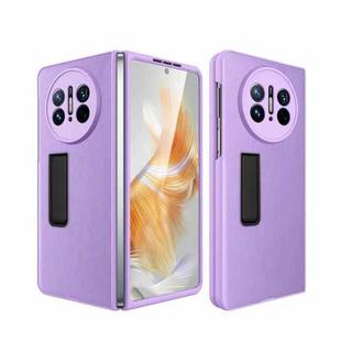 For Huawei Mate X3 Litchi Texture Integrated Shockproof Phone Case with Holder(Purple)