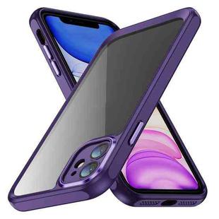 For iPhone 12 PC + TPU Phone Case with Lens Film(Dark Purple)