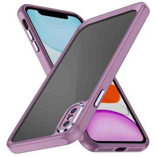 For iPhone XS Max PC + TPU Phone Case with Lens Film(Light Purple)