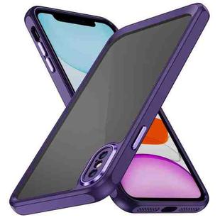 For iPhone XS Max PC + TPU Phone Case with Lens Film(Dark Purple)