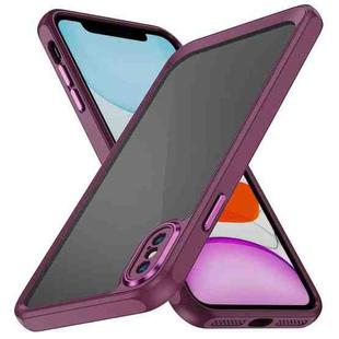 For iPhone XS / X PC + TPU Phone Case with Lens Film(Rose Red)