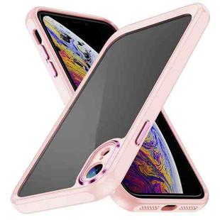 For iPhone XR PC + TPU Phone Case with Lens Film(Apricot)