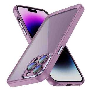 For iPhone 15 Pro PC + TPU Phone Case with Lens Film(Light Purple)