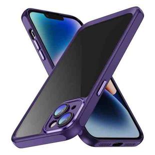 For iPhone 15 Plus PC + TPU Phone Case with Lens Film(Dark Purple)