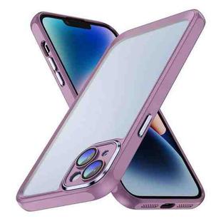 For iPhone 15 PC + TPU Phone Case with Lens Film(Light Purple)