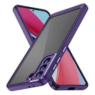 For Samsung Galaxy S21 Ultra 5G PC + TPU Phone Case with Lens Film(Dark Purple)