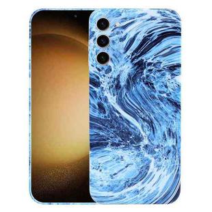 For Samsung Galaxy S23+ 5G Marble Pattern Phone Case(Navy Blue White)