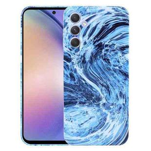 For Samsung Galaxy A54 Marble Pattern Phone Case(Navy Blue White)